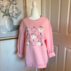 Pink Ghost & Pumpkin Sweatshirt